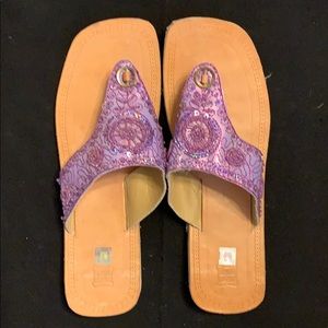 Lakhay’s Collection beaded leather sandals sz9 NEW